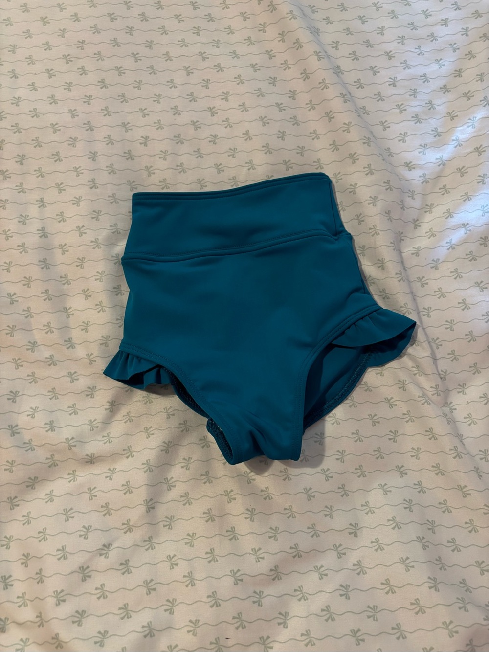 High-Waist Ruffle Trim briefs - Teal Tiger Friday